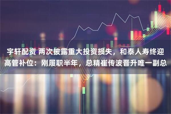 宇轩配资 两次披露重大投资损失，和泰人寿终迎高管补位：刚履职半年，总精崔传波晋升唯一副总