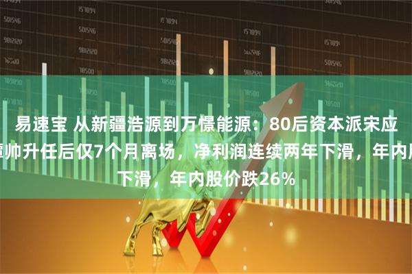 易速宝 从新疆浩源到万憬能源：80后资本派宋应龙接棒，谭帅升任后仅7个月离场，净利润连续两年下滑，年内股价跌26%
